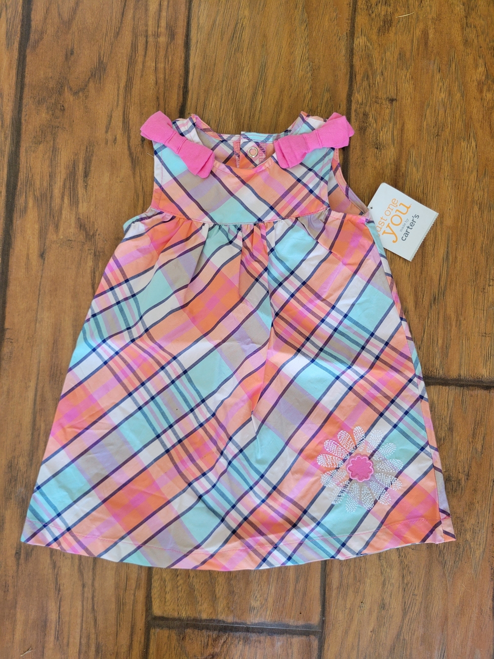 Carter's Pink Plaid Sleeveless Baby Dress